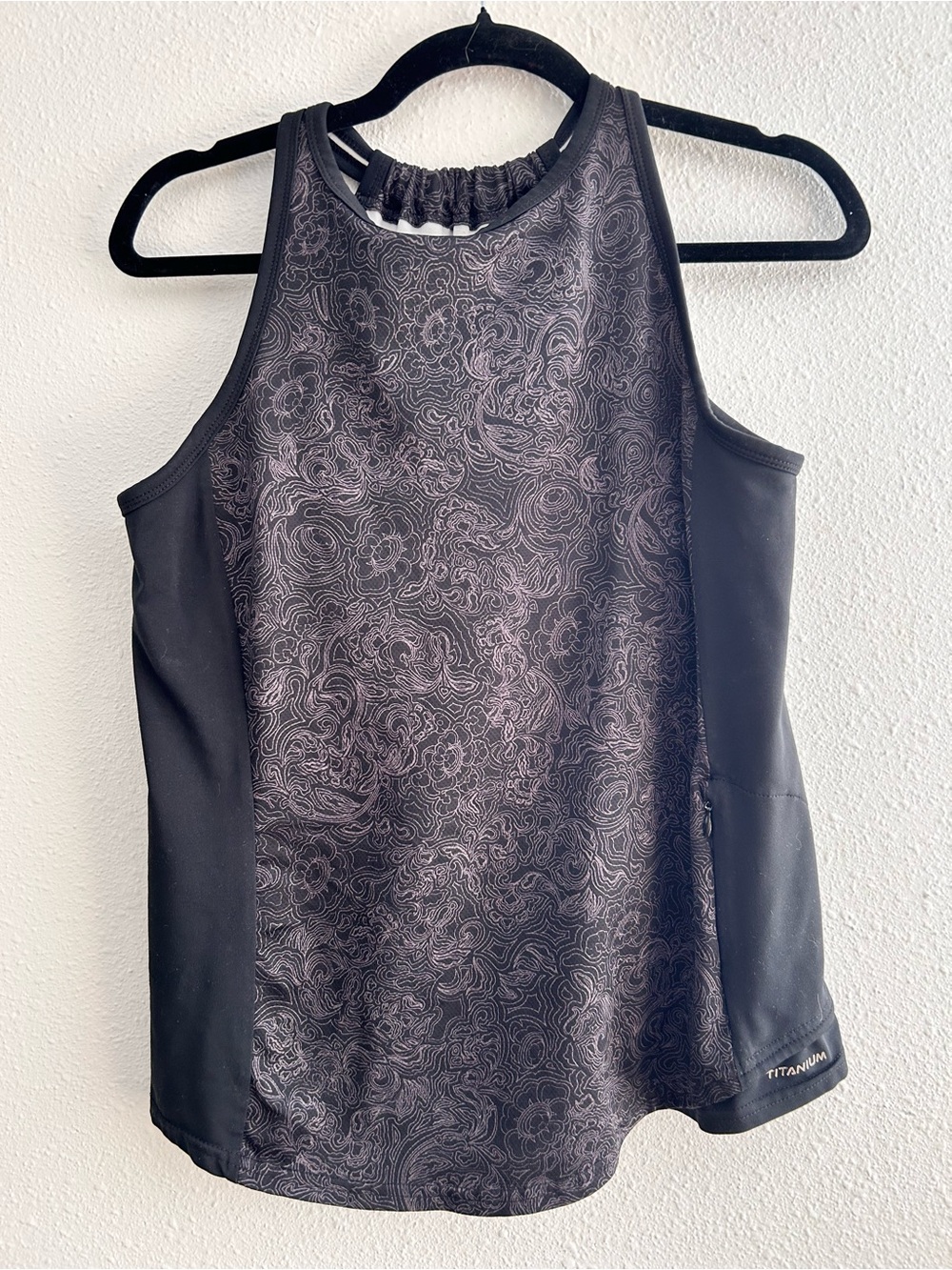 Columbia Black Patterned High-Neck Tank